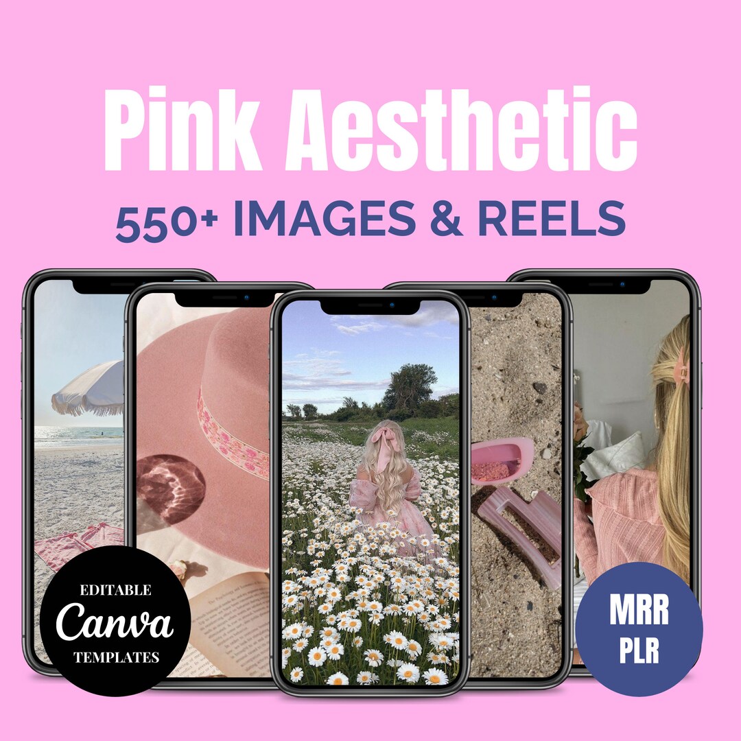 550 Pink Aesthetic Faceless Reels, Pink MRR Photo Post, Faceless ...