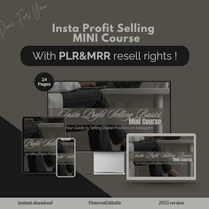 MRR PLR Insta Profit Selling Basics Mini Marketing Course Bundle MRR plr Resell Rights Instagram Courses Digital Business mrr Digital