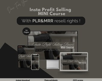MRR PLR Insta Profit Selling Basics Mini Marketing Course Bundle MRR plr Resell Rights Instagram Courses Digital Business mrr Digital
