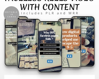Faceless Content For Instagram | Faceless Aesthetic Content Videos Master Resell Rights PLR MRR | Faceless Reels