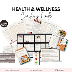 Health and Wellness Coaching Bundle, Wellbeing Canva Templates, Health Coaching, Instagram Post and Feed Templates, Holistic Life Coach