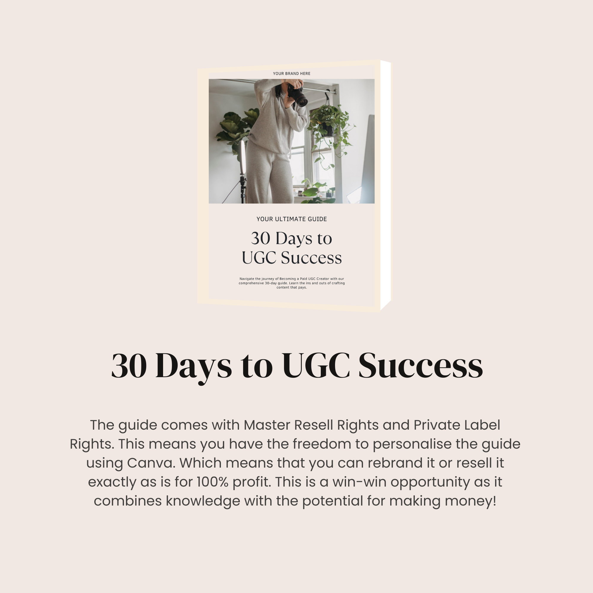 Ultimate 30 Days to UGC Success Ebook With PLR & MRR With Master Resell ...