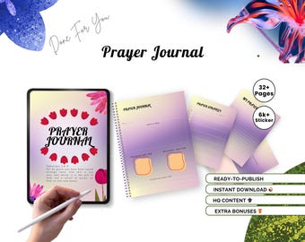 Bible Journal Devotional Journal Scripture,Printable Journal Digital Planner Bible Study Journal Prayer KDP Interior Prayer Commercial Use,