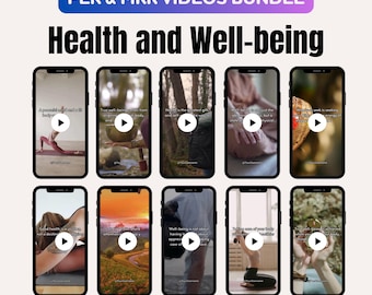 MRR Health and Well-being Videos Bundle, Faceless Marketing Instagram Reels PLR Video Master Resell Right Meditation