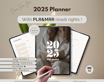 2025 digital planner, PLR Planners, MRR Digital Planner, Plr Journal, Plr Digital Product, Dfy Content, Plr Notebook, Mrr Digital Products