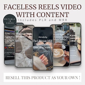 Faceless Videos Instagram | Editable Canva Faceless Content Videos | Master Resell Rights | Instagram Hooks Videos | MRR | PLR