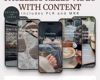 Faceless Videos Instagram | Editable Canva Faceless Content Videos | Master Resell Rights | Instagram Hooks Videos | MRR | PLR