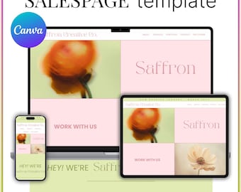 Canva Agency Landing Page | Canva Sales Page Template | Social Media Agency Website | Coaching Course | Course Creator Funnel Template