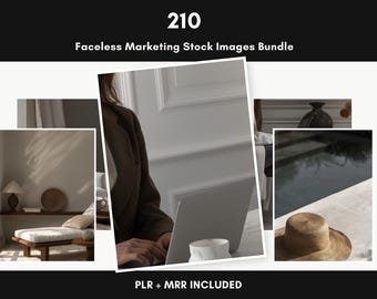 210 Faceless AI Marketing Stock Images Bundle With MRR+PLR | Stock Images | Instagram Minimalist Luxury Moody Aesthetic Fashion Lifestyle