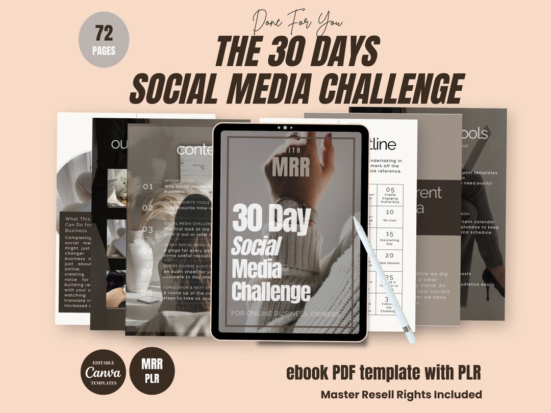 MRR 30 Day Social Media Challenge Instagram Guide, Private Label Rights ...