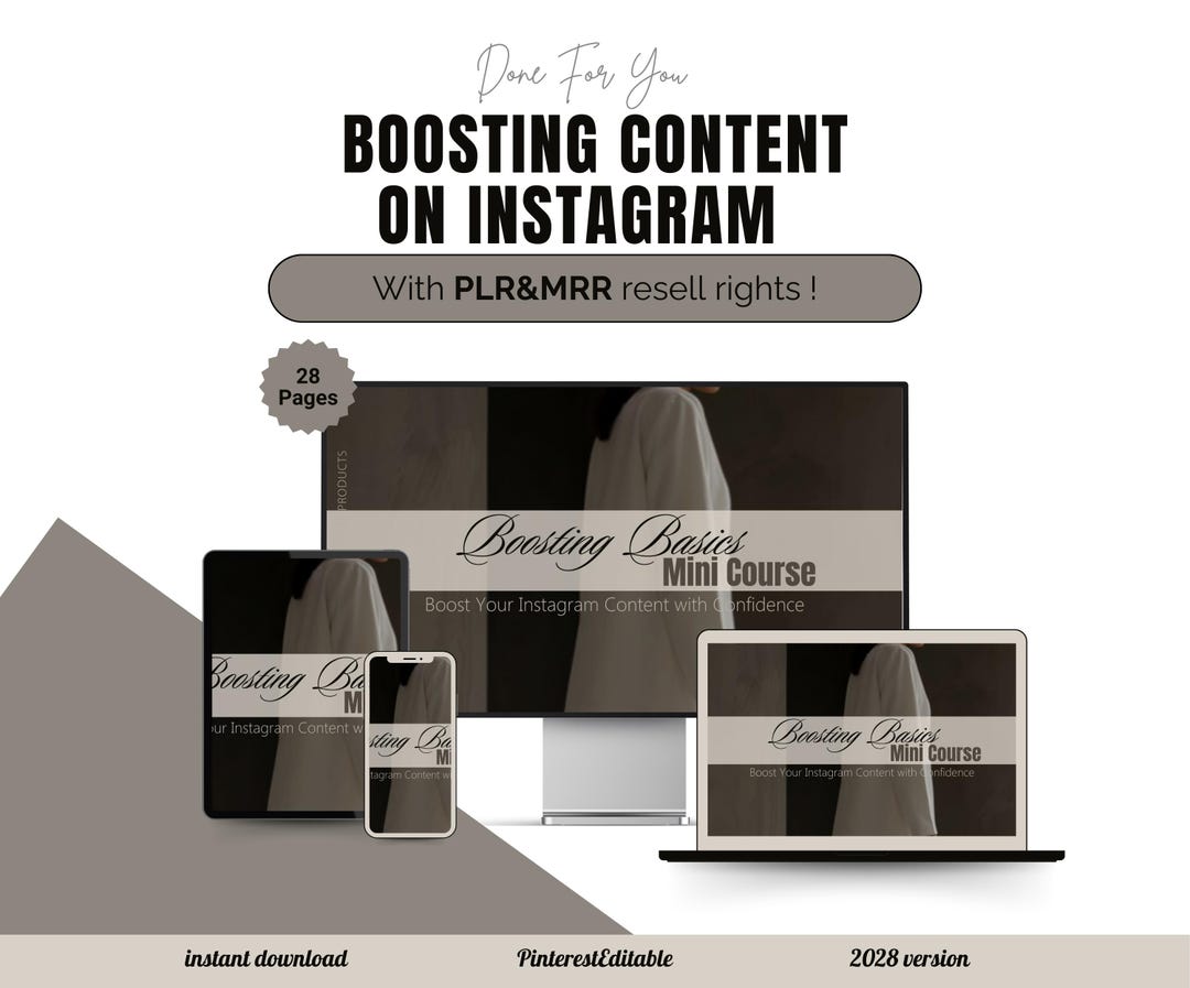 MRR PLR Boosting Content on Instagram Mini Marketing Course Bundle MRR ...