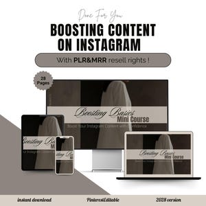MRR PLR Boosting Content On Instagram Mini Marketing Course Bundle MRR plr Resell Rights Instagram Courses Digital Business mrr Digital
