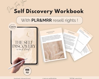 PLR / Resell Self Discovery Journal for Commercial Use, Printable and Editable Template, Mindfulness Journal, Self-Discovery Journal