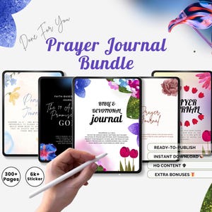 Printable Journal Digital Planner Bible Study Journal Prayer KDP Interior Prayer Commercial Use, Bible Journal Devotional Journal Scripture