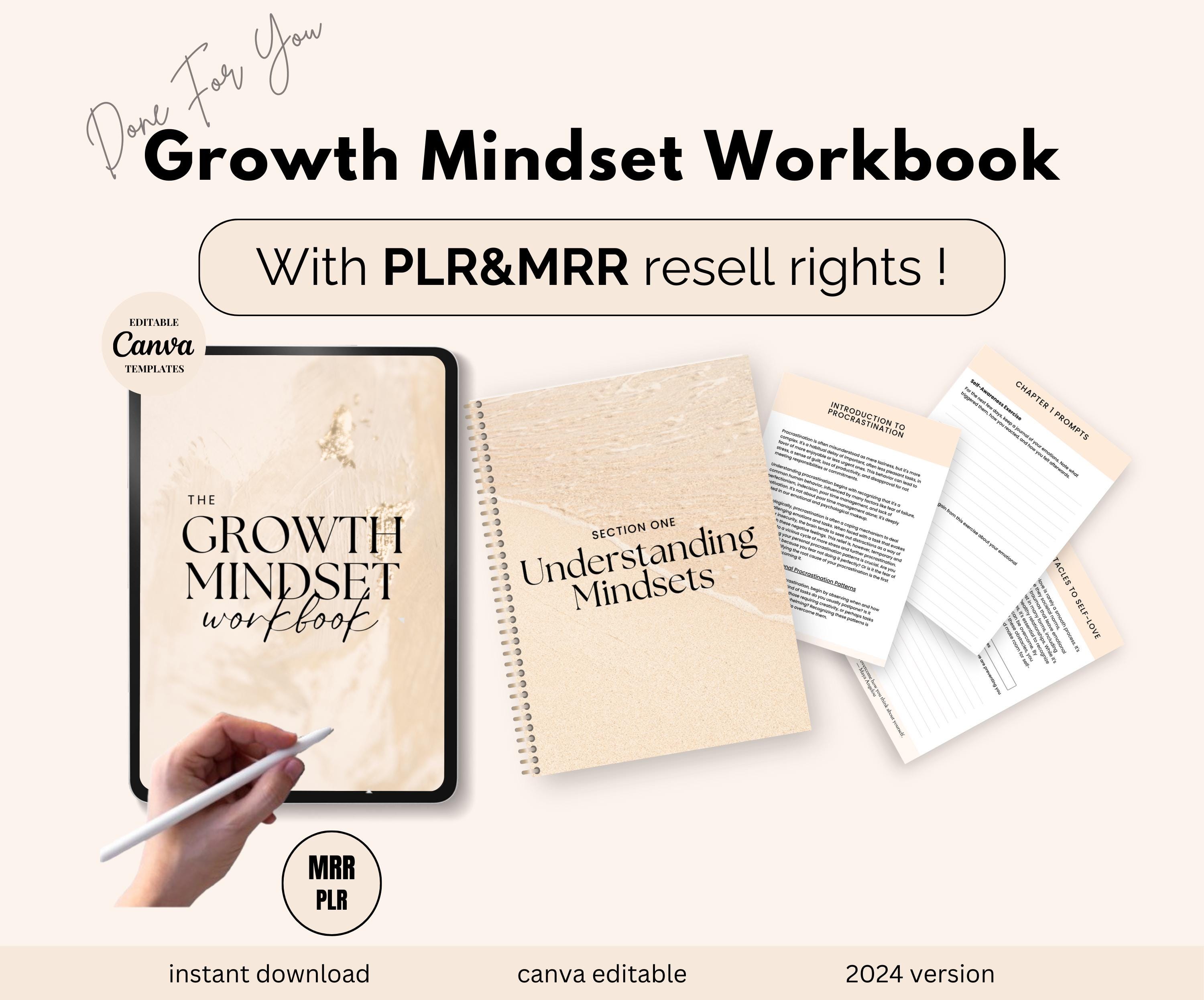 PLR / Resell Coaching Growth Mindset Journal, Business Coaching Workbook Template, Done For You Content, Career, Personal Development