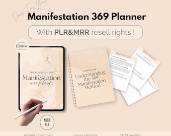 Manifestation 369 Planner Boho Style | PLR Canva Planners| Private Label Rights | Master Resell Rights | Law of Attraction | Self-Help