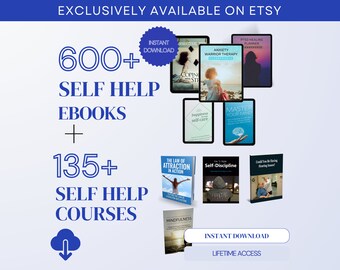 Plr 600+ Self Help eBooks plr Bundle With Master Resell Rights - Commercial Use - MRR - eBooks With resell rights - PLR Digital Products