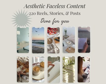 200 Faceless Content For Instagram | Faceless Aesthetic Content Videos Master Resell Rights PLR MRR | Faceless Reels