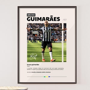 Bruno Guimaraes Newcastle United Print Wall Art, Toon Poster, Football Fan Gift Present Idea