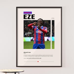 Eberechi Eze Crystal Palace Print Wall Art, Palace Poster, Football Fan Gift Present Idea