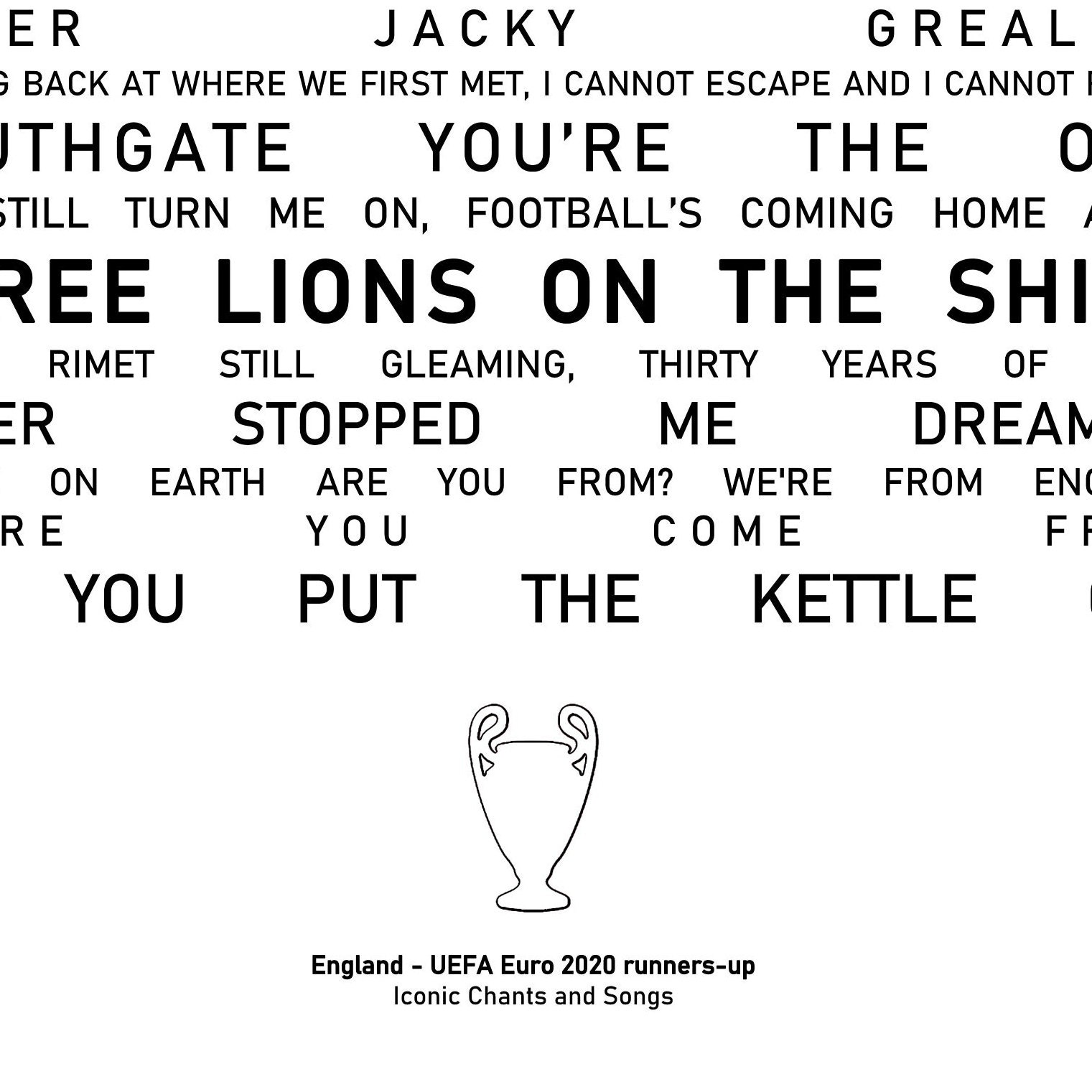 England National Team Poster Wall Art Iconic Chants and Etsy