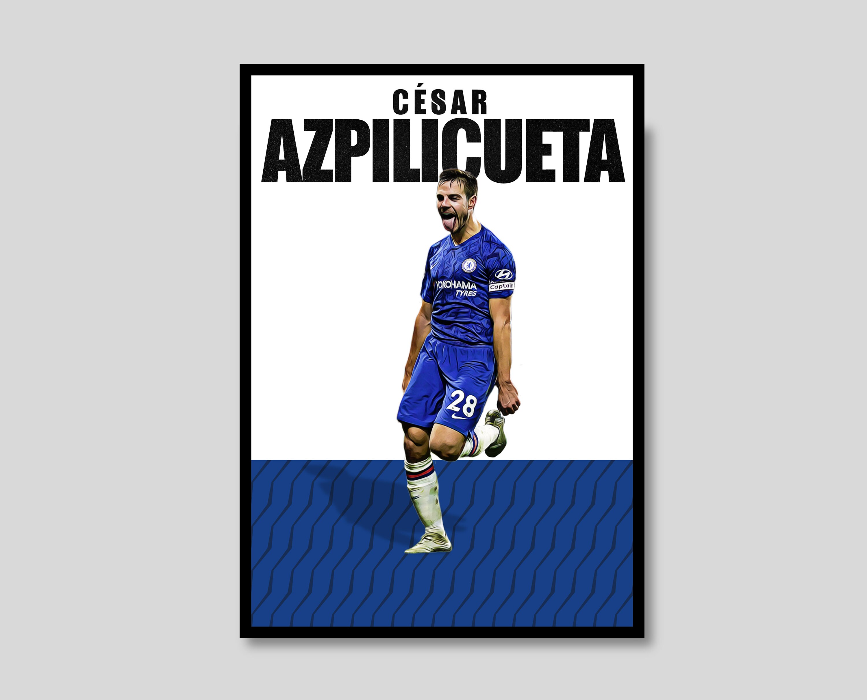 Cesar Azpilicueta Print Wall Art Chelsea Poster Champions - Etsy