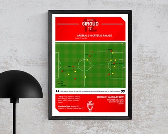 Olivier Giroud Goal Moment Wall Art, Impression d’affiche, But primé Puskas, Idée cadeau de fan d’Arsenal