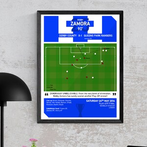 QPR Goal Moment Wall Art - Bobby Zamora Poster Print, Play-off final Winning Goal, Queens Park Rangers Gift Present Idea