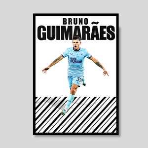 Bruno Guimaraes Print Wall Art, Newcastle United Poster, Newcastle Fan Gift Present Idea, Toon Home Decor
