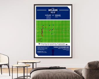 Scotland, Kenny McLean World Cup Qualifier Winner Goal Moment Wall Art, Poster Print, Football Fan Gift Present Idea