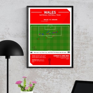 Wales World Cup Qualifier Winner Goal Moment Wall Art, Poster Print, Gareth Bale, Wales Fan Gift Present Idea