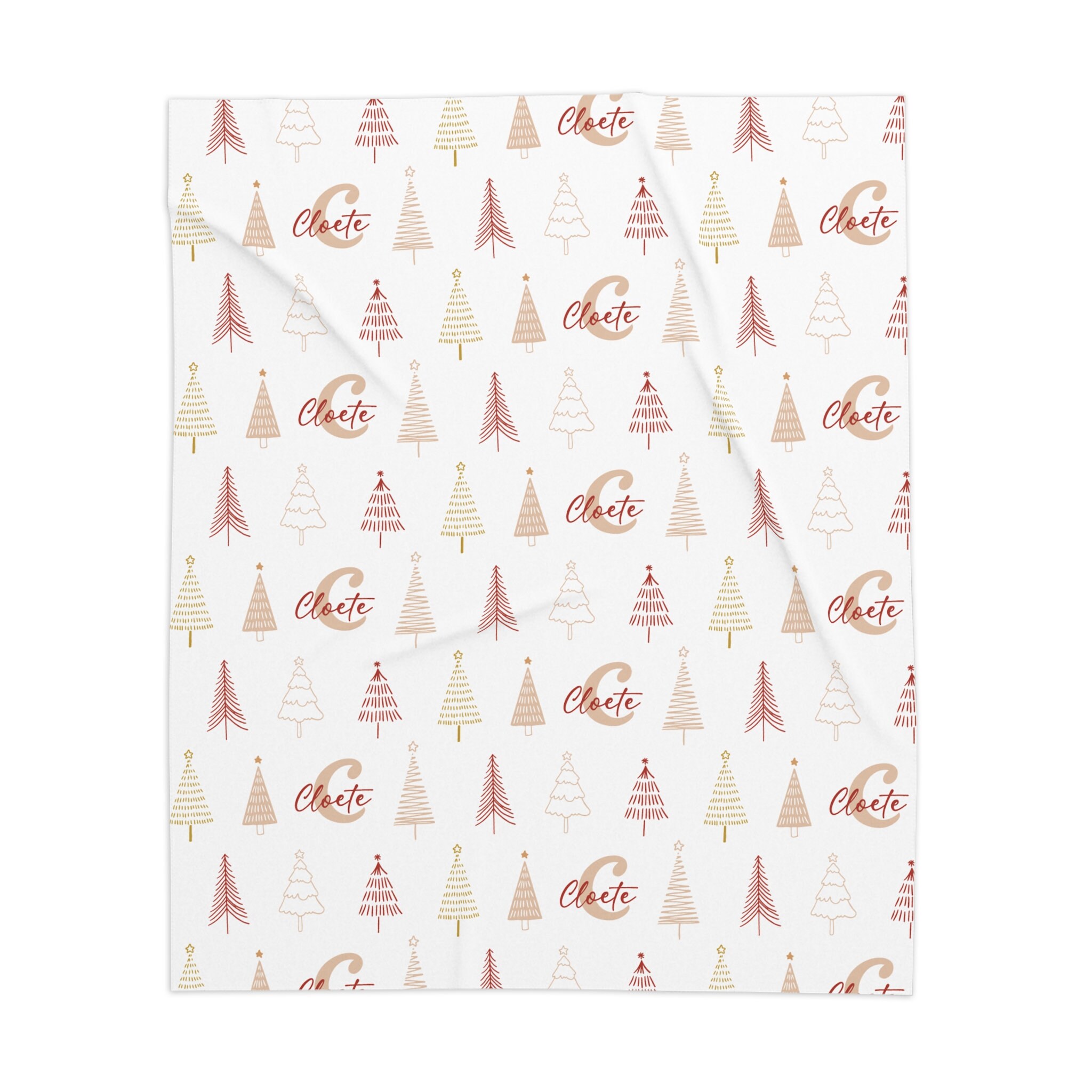 Red Boho Christmas Trees Blanket Christmas Blanket Home Etsy