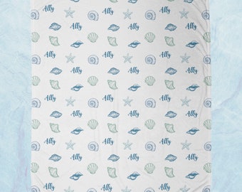 Seashell Pattern Name Blanket