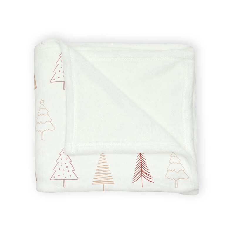 Red Boho Christmas Trees Blanket Christmas Blanket Home Etsy