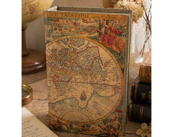 Caja con forma de libro antiguo, almacenamiento oculto, decoración con aspecto de libro, caja para baratijas