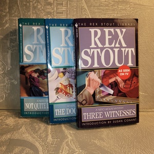 Vintage Mystery Paperbacks - Not Quite Dead Enough /The Doorbell Rang / Three Witnesses - All Nero Wolfe Mysteries by Rex Stout 1990s