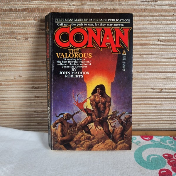 Vintage Paperback - Conan The Valorous by John Maddox Roberts - First Mass Market edition - TOR Books 1986 - Conan The Barbarian