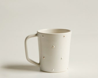 Small Handmade White Ceramic Mug - Coffee Mug