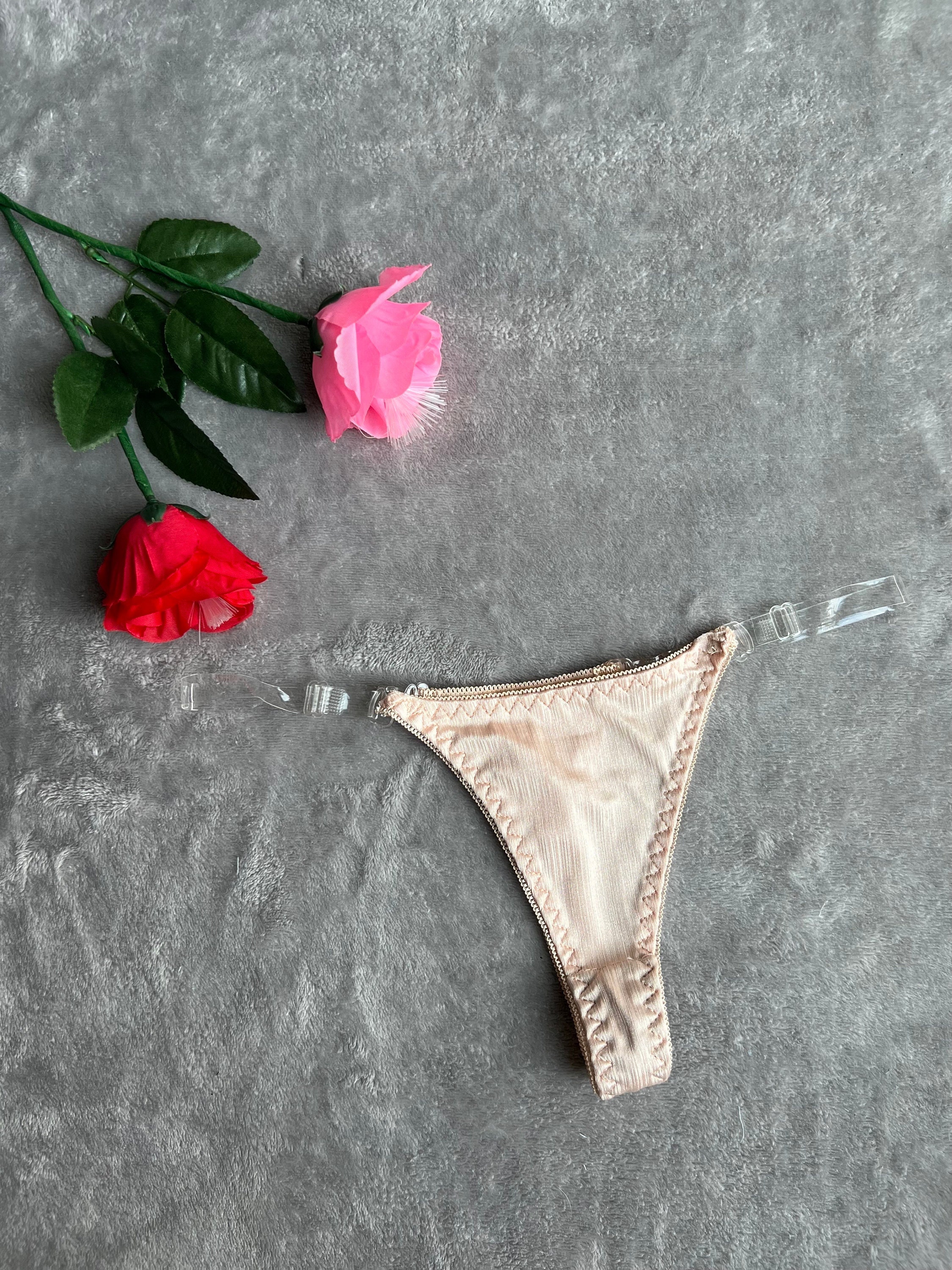 Clear Strap Thong, Transparent Strap Thong, Thong with Clear Strings, Clear  String Thong