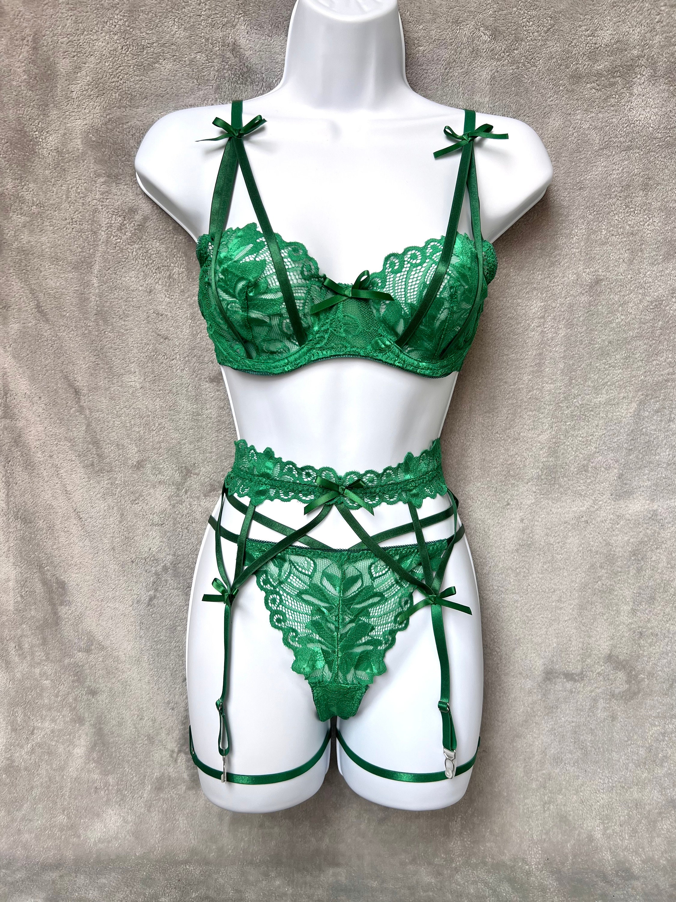 Hunter green Stretch Lace for Lingerie dark green lace trim Lingerie Lace  by the yard