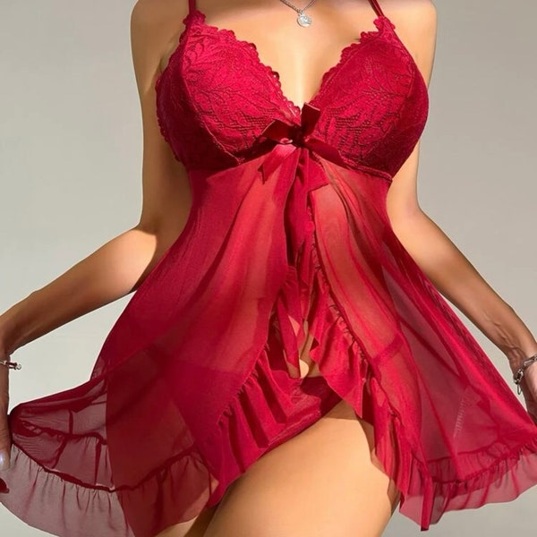 Lingerie Babydoll Lace Chest Ruffled Irregular SUE203 main image 0