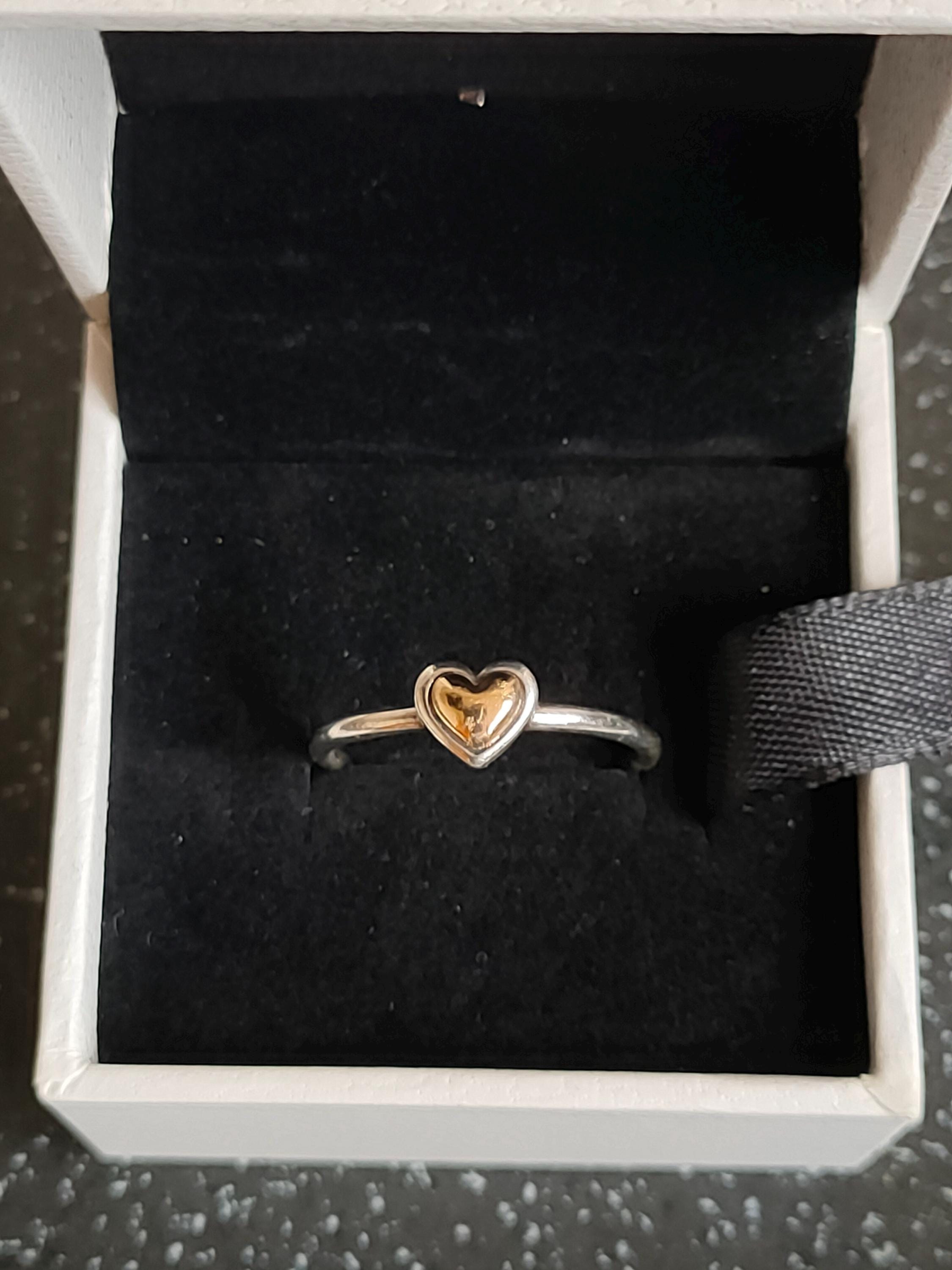 Pandora S925 Ale Sterling Silver & 14ct Gold Domed Golden Heart