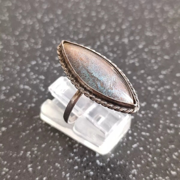 Vintage 925 Sterling Silver Butterfly Wing Ring Size Q, Rhodium Plated - 2.6 g