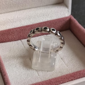 Pandora 925 Ale Sterling Silver Black Bright Lights Ring Size R