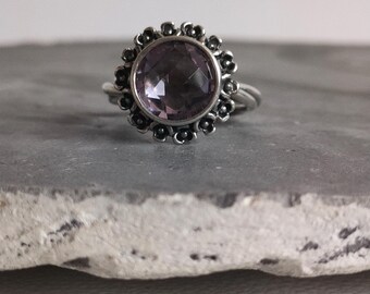 Pandora S925 Ale Sterling Silver Wanda's Garden Amethyst Size Ring K