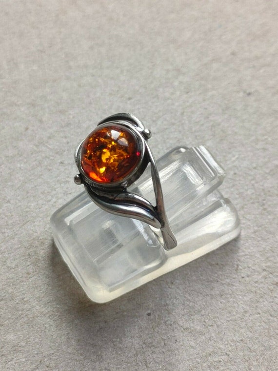 Details about   Ring 925 Sterling Silver 8 x 8 mm Cognac Genuine Baltic Amber 