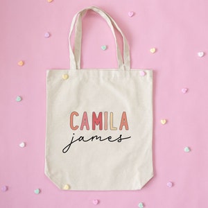 Custom Name Canvas Tote bag, Birthday gift for kids, Kids Name Tote Bag, Birthday Gift, Preschool,Kindergarten Book Tote Bag, Birthday Gift