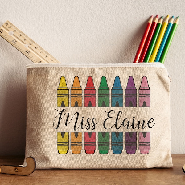 Teacher Appreciation Gift Canvas Pouch, Canvas Custom Teacher Gift, Personalized Pencil Case, Gifted Teacher Pouch, Custom Pencil case