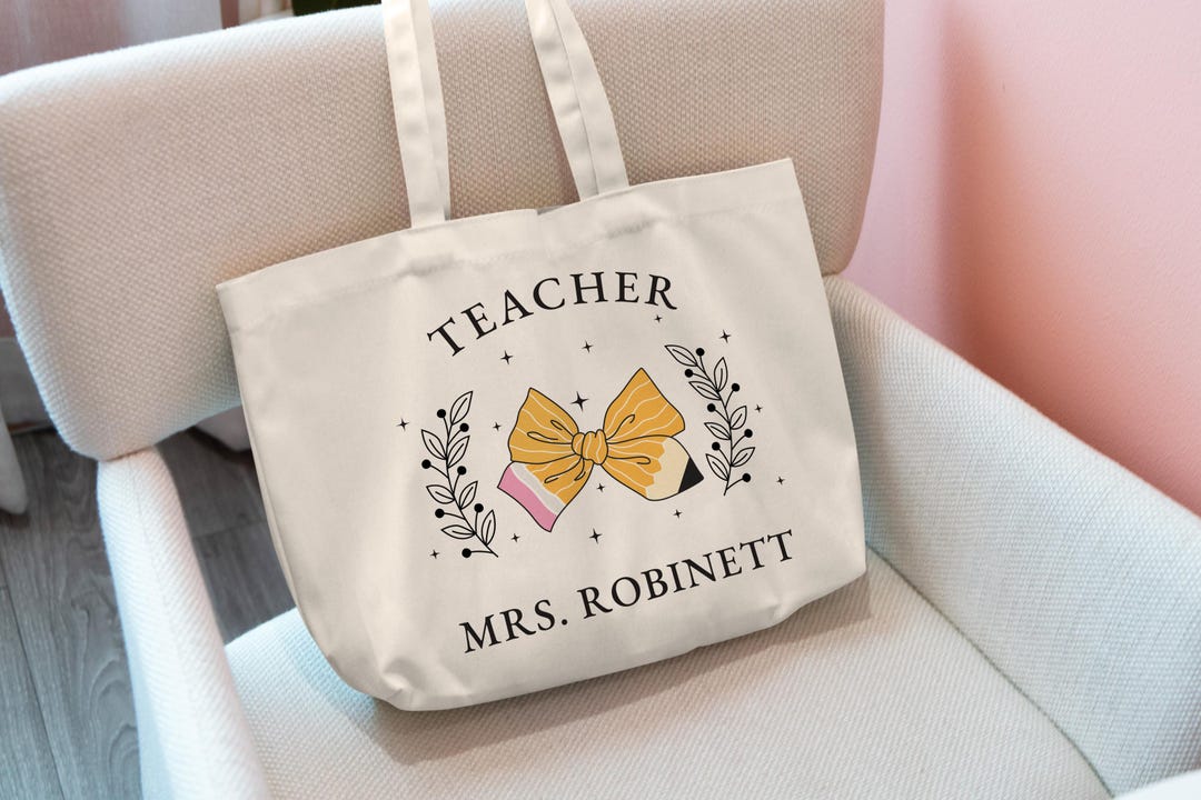 Personalized Canvas Tote Bag With Zipper|gift for Teacher Appreciation ...