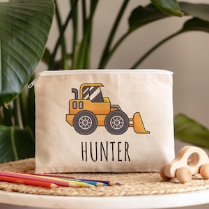 Personalized Canvas Pencil Case|Preschooler zipper pouch Birthday Gift|Teacher School Supplies|Appreciation thank you Gift|Back to School